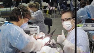 volunteers providing dental care